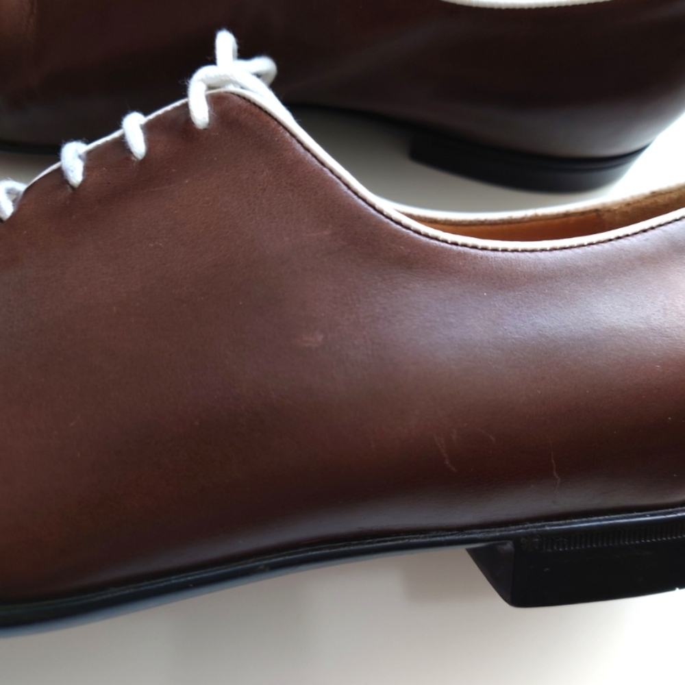 GUCCI Men's Brown Leather Lace-up Shoes Size 9.5 - Picture 11 of 14